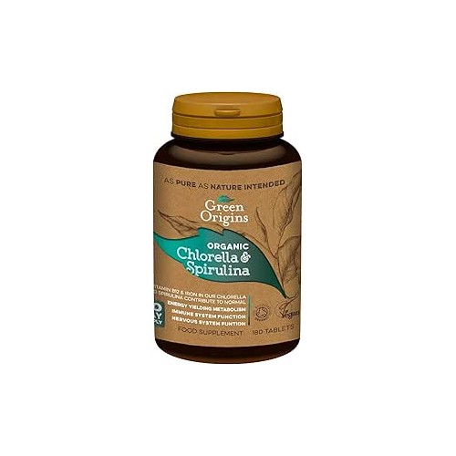 Green Origins Chlorella and Spirulina Tablets - 500mg | 180 Tablets